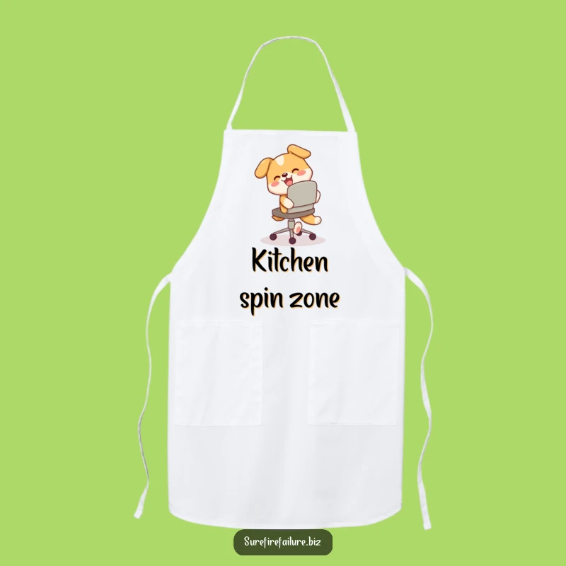 Funny Dog Tail Chasing Apron: Kitchen Fun for Happy Cooks and Gifts