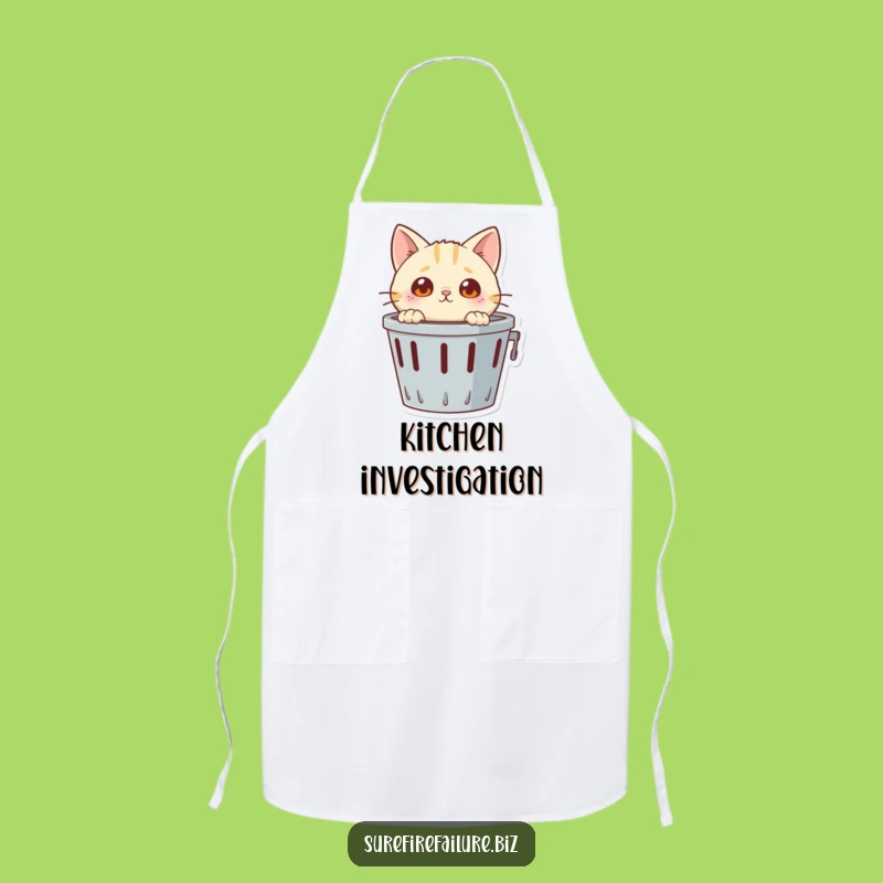 Funny Cat Wastebasket Apron: Kitchen Humor for Curious Cooks and Gifts
