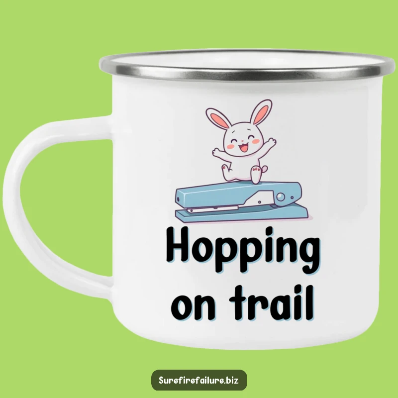 Funny Bunny Camping Mug - Outdoor Joyful Hopping Drinkware, Great Gift