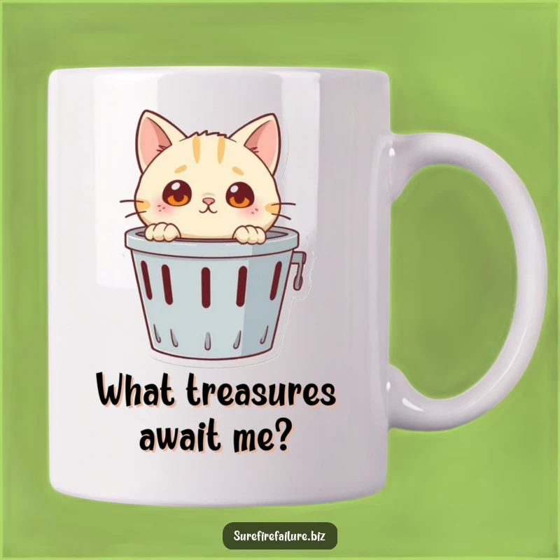 Funny Cat Wastebasket Peek Mug: The Perfect Curious Kitty Gift for Cat Lovers