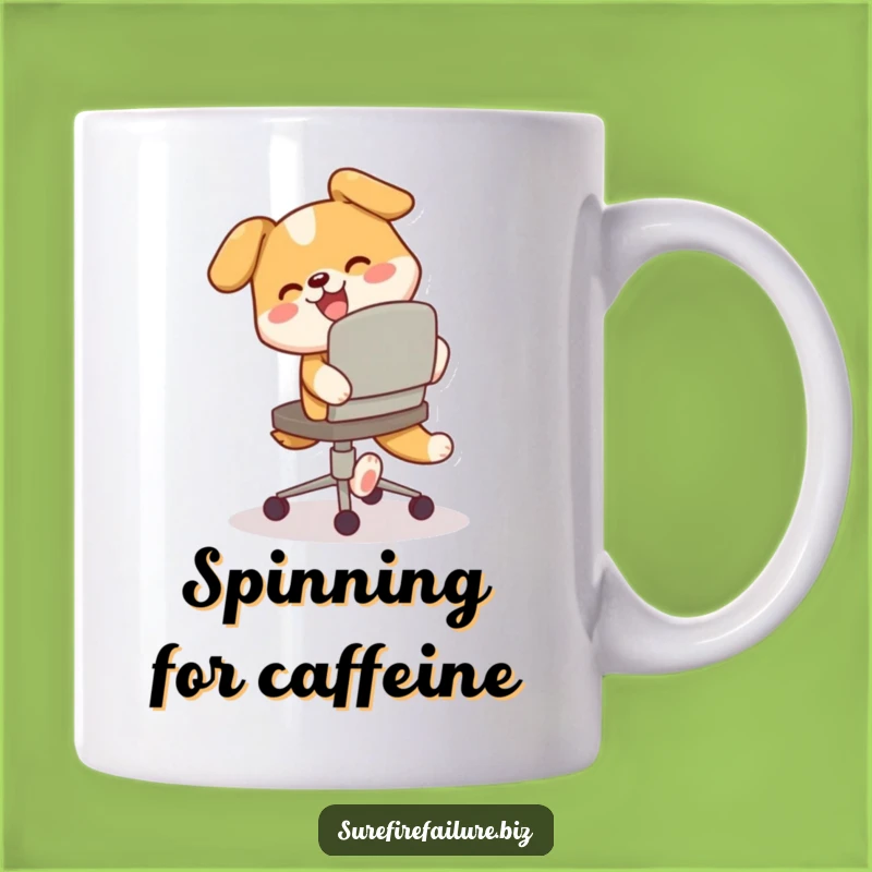Funny Dog Tail Chasing Mug: Hilarious Happy Pup Coffee Cup Gift