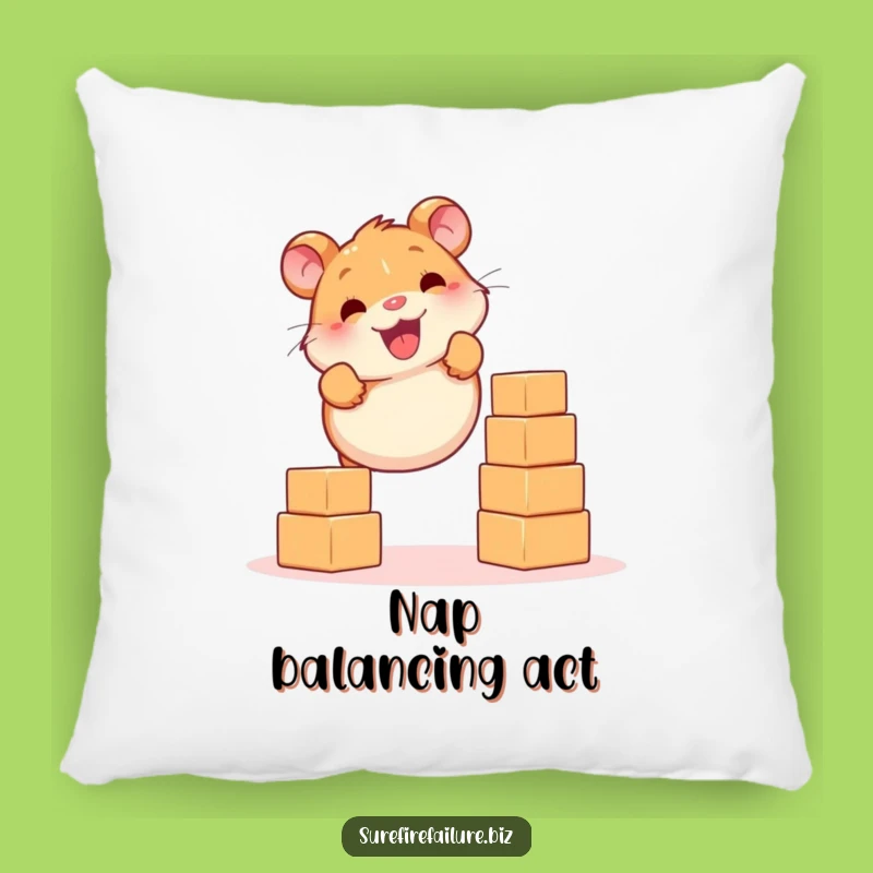Funny Hamster Pillow - Soft Balancing Cushion, Cozy Gift