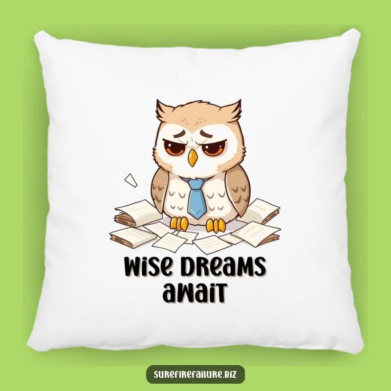 Funny Dejected Owl Pillow - Cozy and Hilarious Accent for Your Workspace