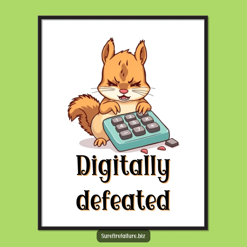 Funny Squirrel Calculator Digital Art - Instant Hilarious Download for Tech-Savvy Decor