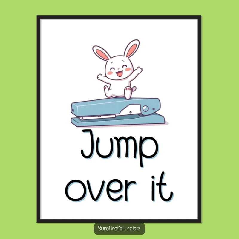 Funny Bunny Digital Art - Joyful Hopping Instant Download, Perfect Gift