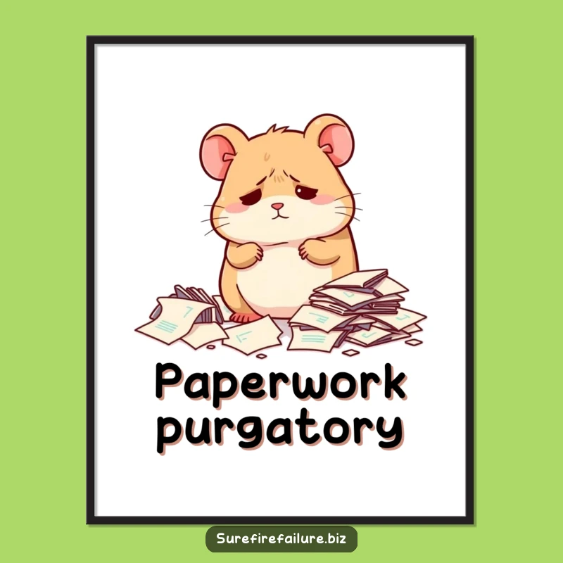 Funny Hamster Digital Art - Dejected Messy Instant Download, Perfect Gift
