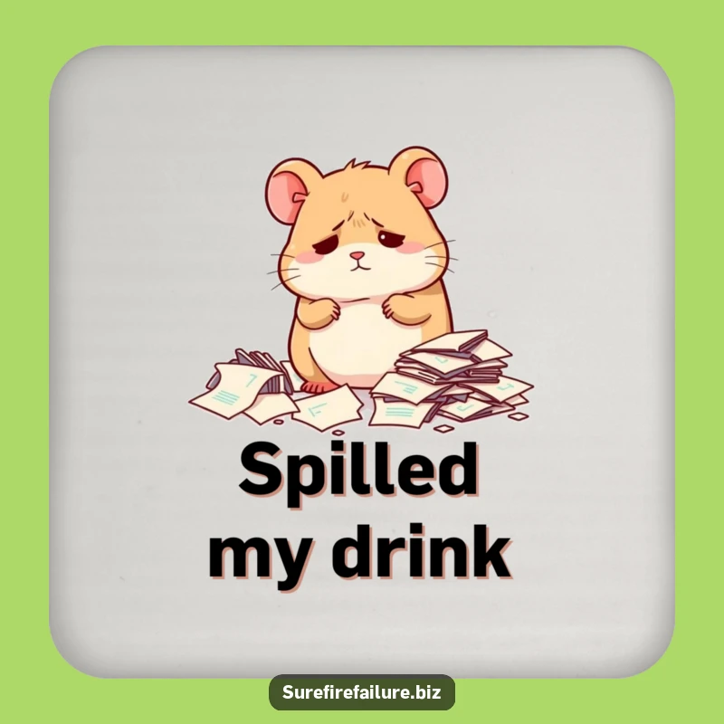 Funny Hamster Coaster Set - Messy Desk Protection, Great Gift