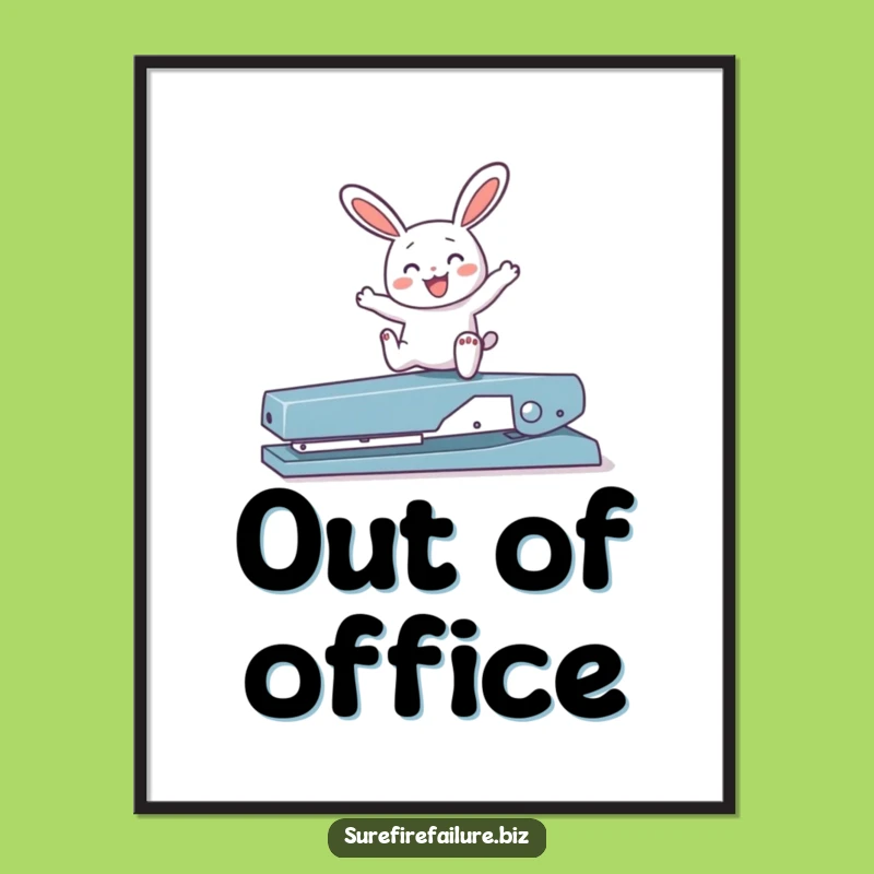 Funny Bunny Poster - Joyful Hopping Wall Art, Humorous Gift