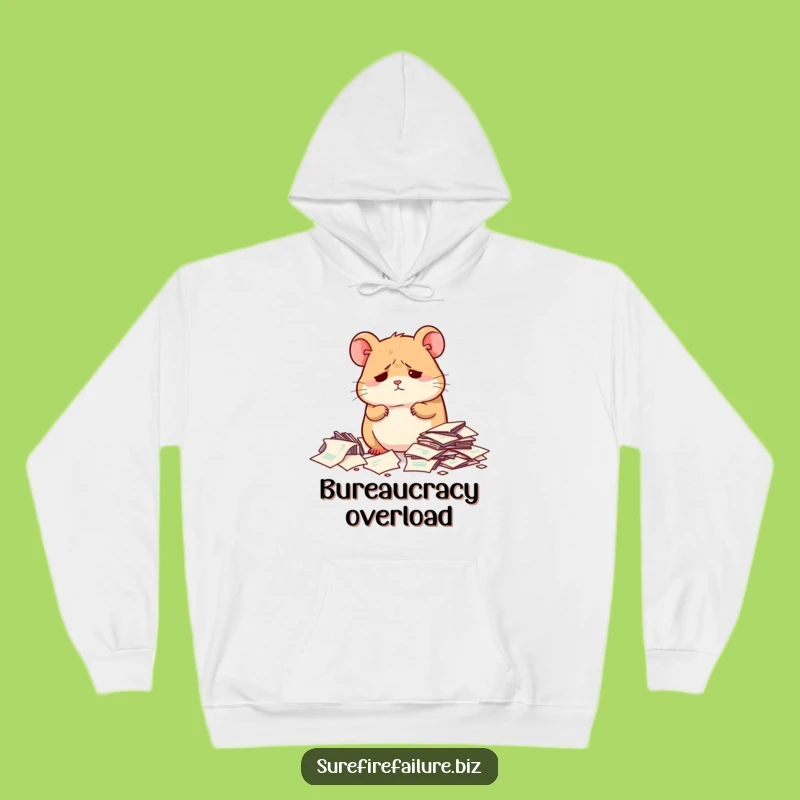 Funny Hamster Hoodie - Cozy Dejected Messy Papers Sweatshirt, Best Gift