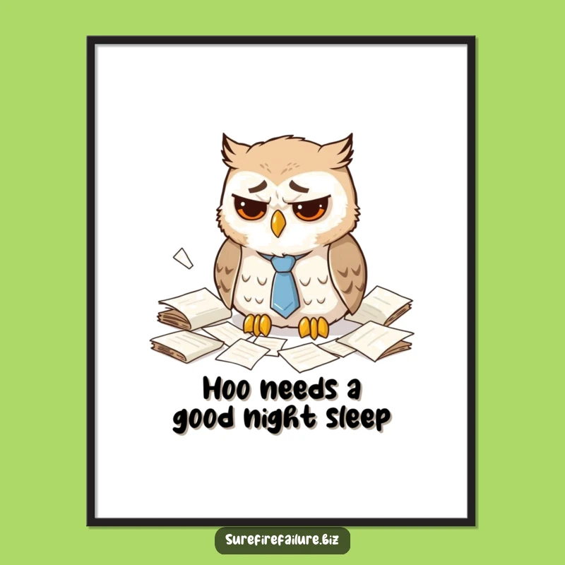 Dejected Owl Office Free Printable Wall Art - Quirky Downloadable Decor