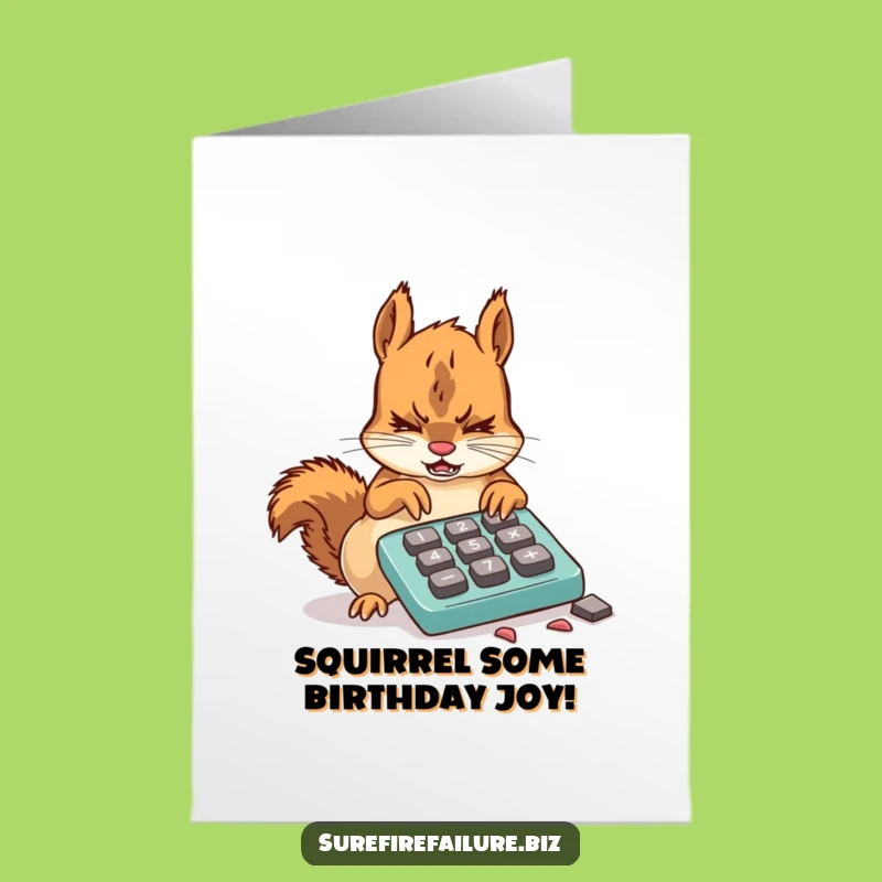 Funny Squirrel Calculator Birthday Free Printable Card - Hilarious DIY Download