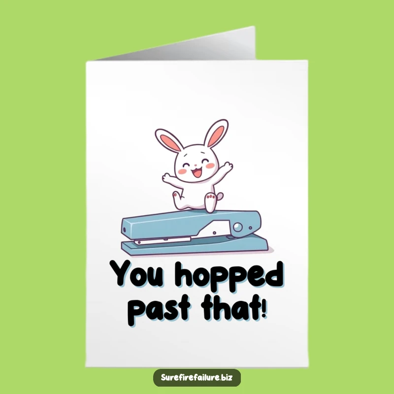 Free Printable Bunny Congrats Card - Funny Overcoming Obstacles Download