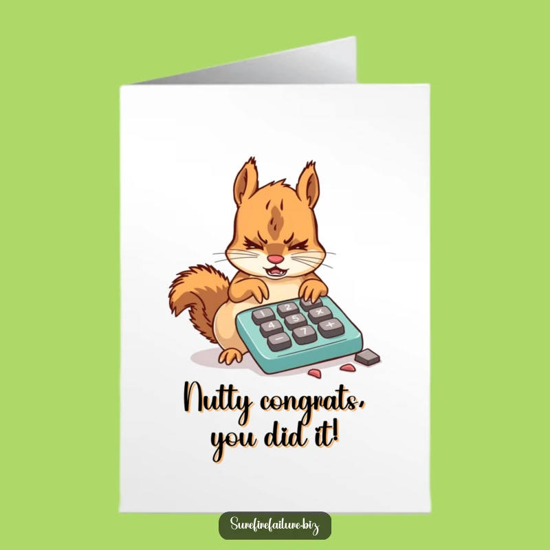 Squirrel Calculator Congrats Free Printable Card - Witty Downloadable Achievement