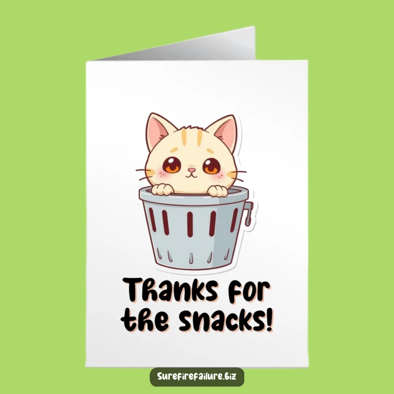 Free Printable Thank You Card: Curious Cat's Messy Gratitude, Funny Downloadable Gift!