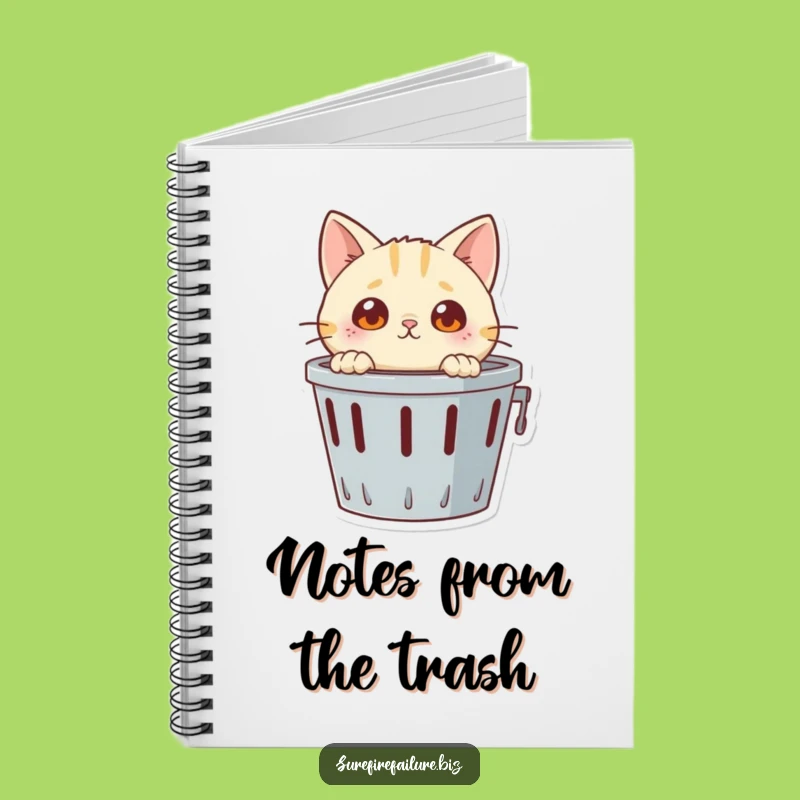 Funny Cat Wastebasket Notebook: Jot Down Ideas with Curious Kitty Humor