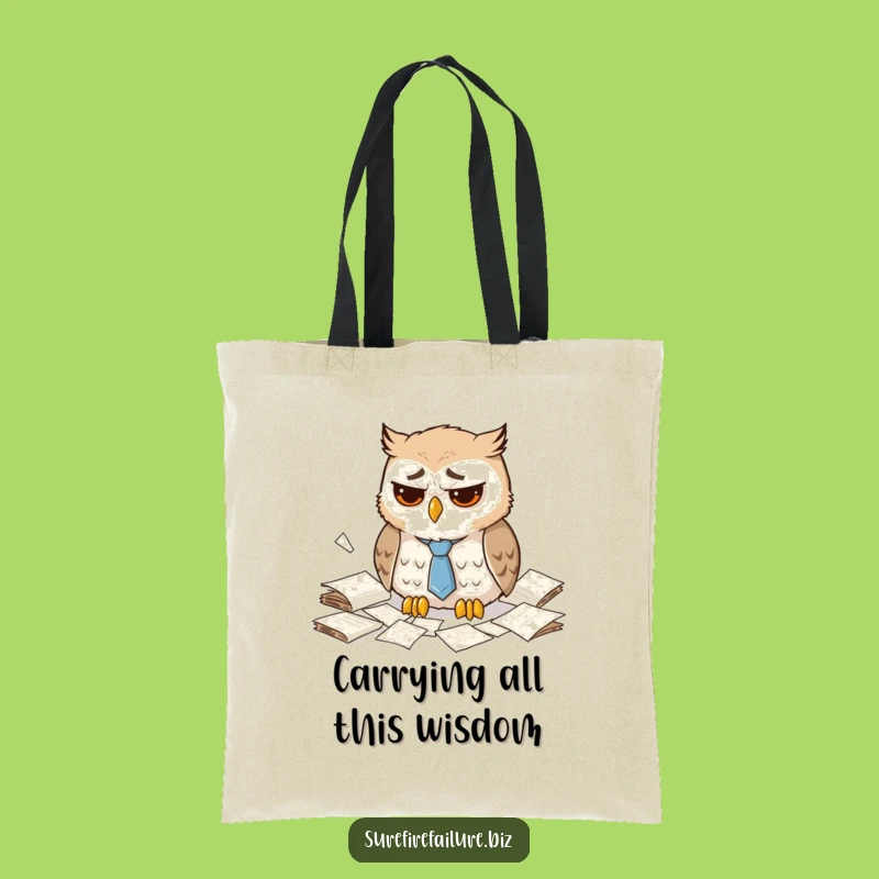 Funny Dejected Owl Tote Bag - Hilarious Carryall for Office Essentials