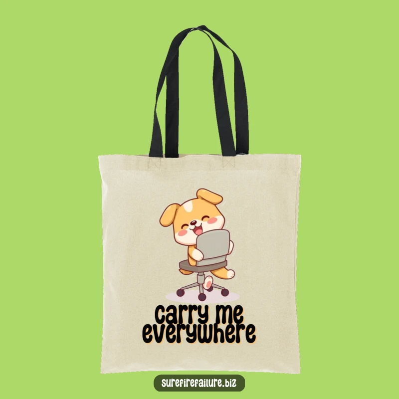 Funny Dog Tail Chasing Tote: Practical Happy Pup Bag for Everyday