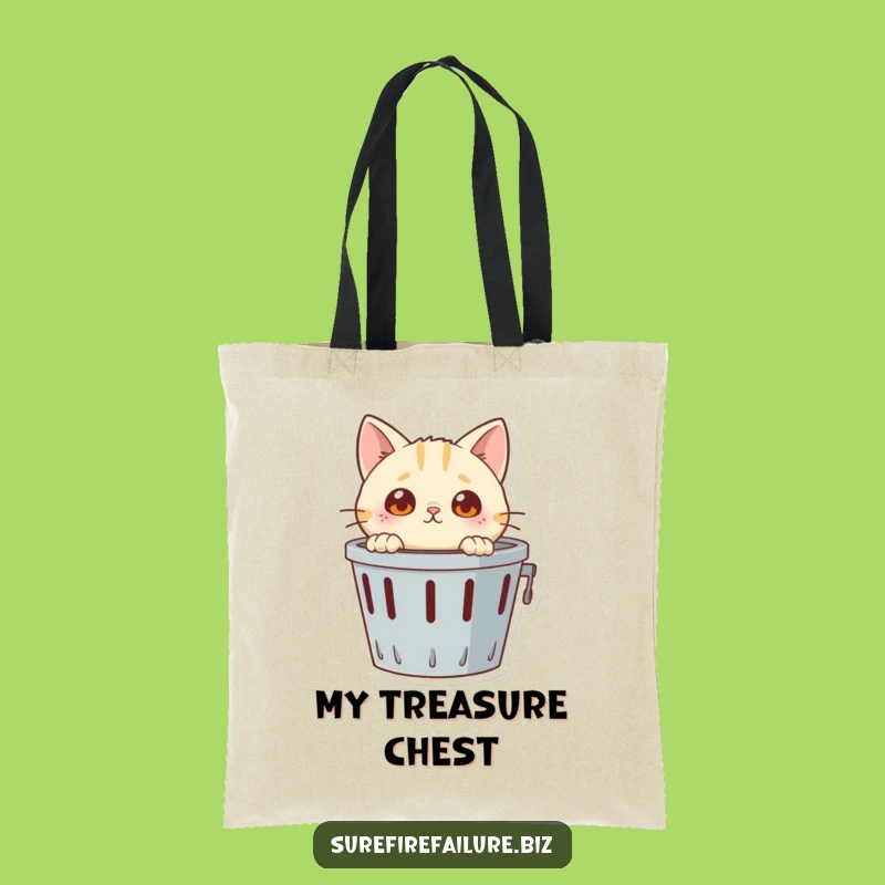 Funny Cat Wastebasket Tote: Chic Curious Kitty Bag for Everyday Fun